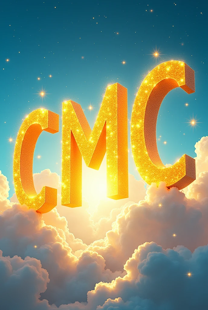 CMC star lettering, yellow, music, daytime sky