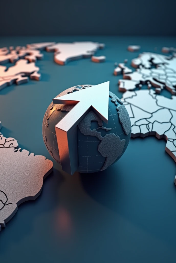 an arrow pointing to a random place on the globe