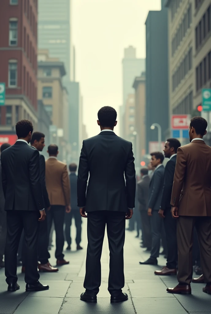 Believe me, a group of people staying away from a dark-skinned person in the middle of the city are wearing normal formal clothes while those who are staying away from him are wearing ordinary clothes.