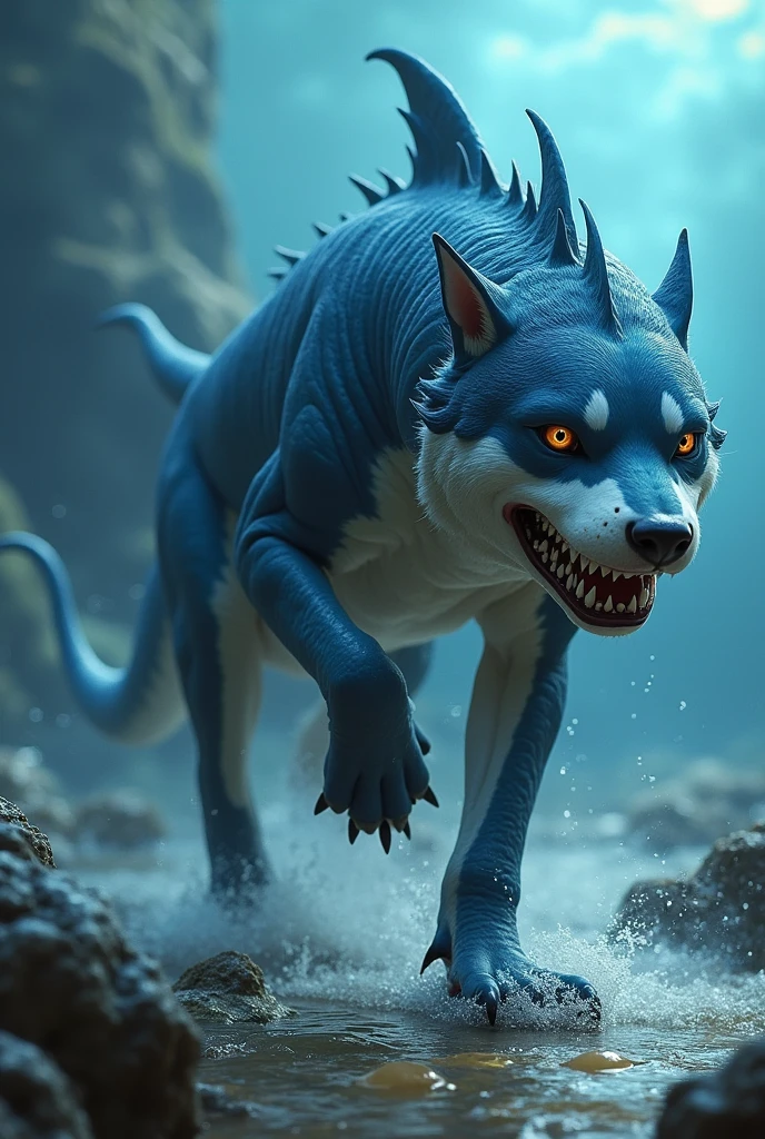 Shark and dog beast combination 
