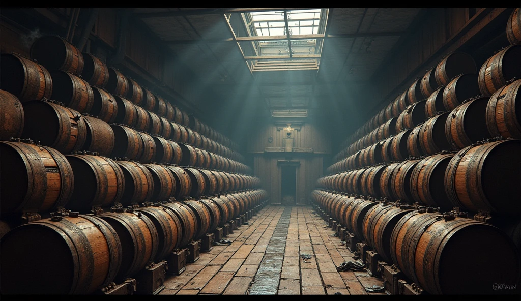 Lot of barrels inside the ship kept nicely