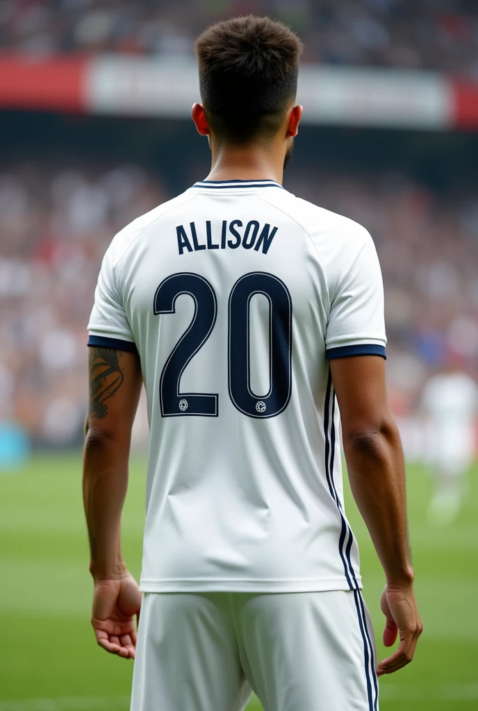 make a white soccer shirt and on the back with the number 20 and Allison written on it