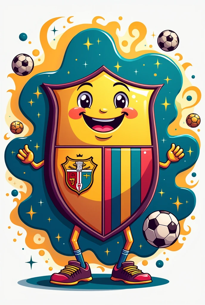 make a coat of arms for my futsal team, mix the Grêmio coat of arms with the Paris coat of arms, make it into a cartoon