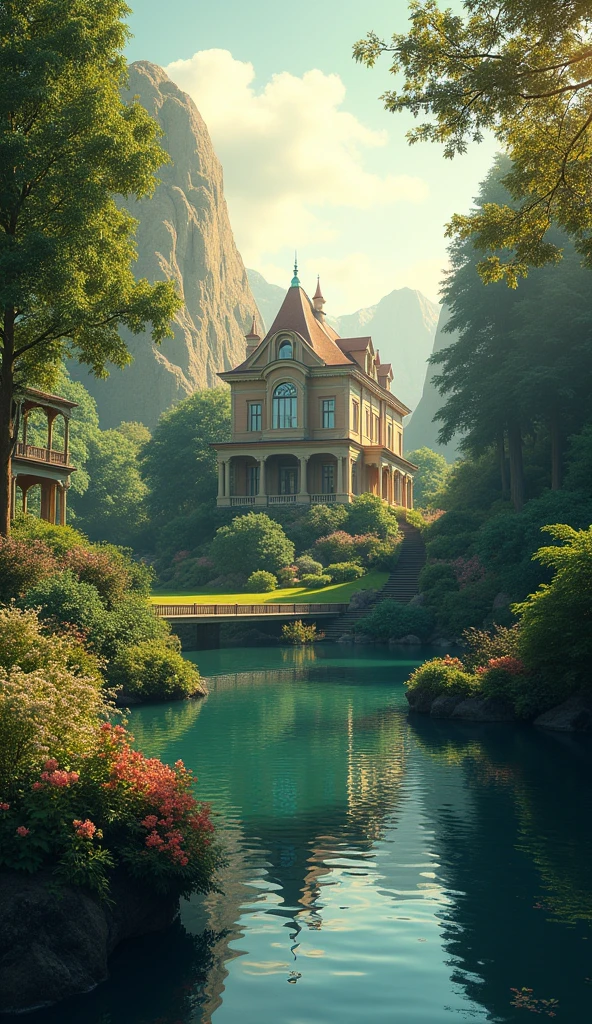 In the morning there is only one beautiful house in nature.