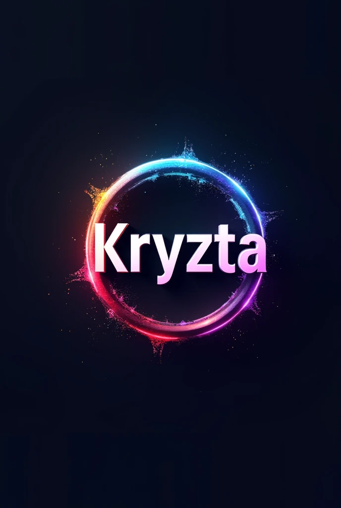 Make me a logo with the word Kryzta, make it a little more 3D, Make a round frame because it is for a profile and add more color and shading, So much color doesn&#39;t make it look harmonious and aesthetic., make it look masculine, Take as a reference to put it in the background of the name some applications like after effects Adobe illustrate 