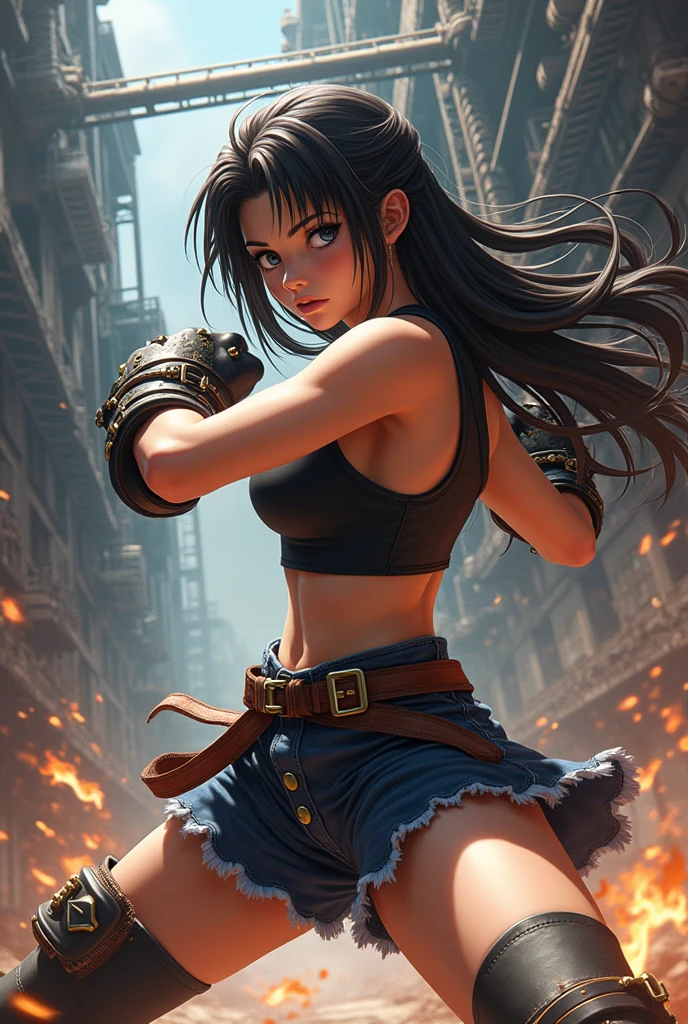 Tifa in Final Fantasy fighting