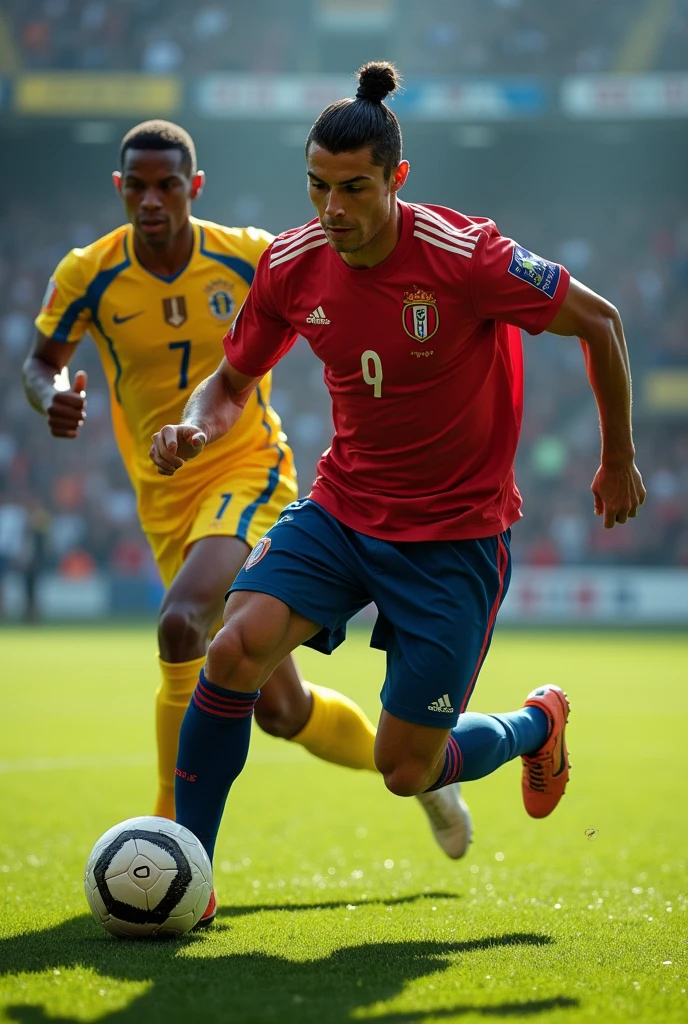 Cristiano Ronaldo Run, jump, Kick Killian Mbappé
