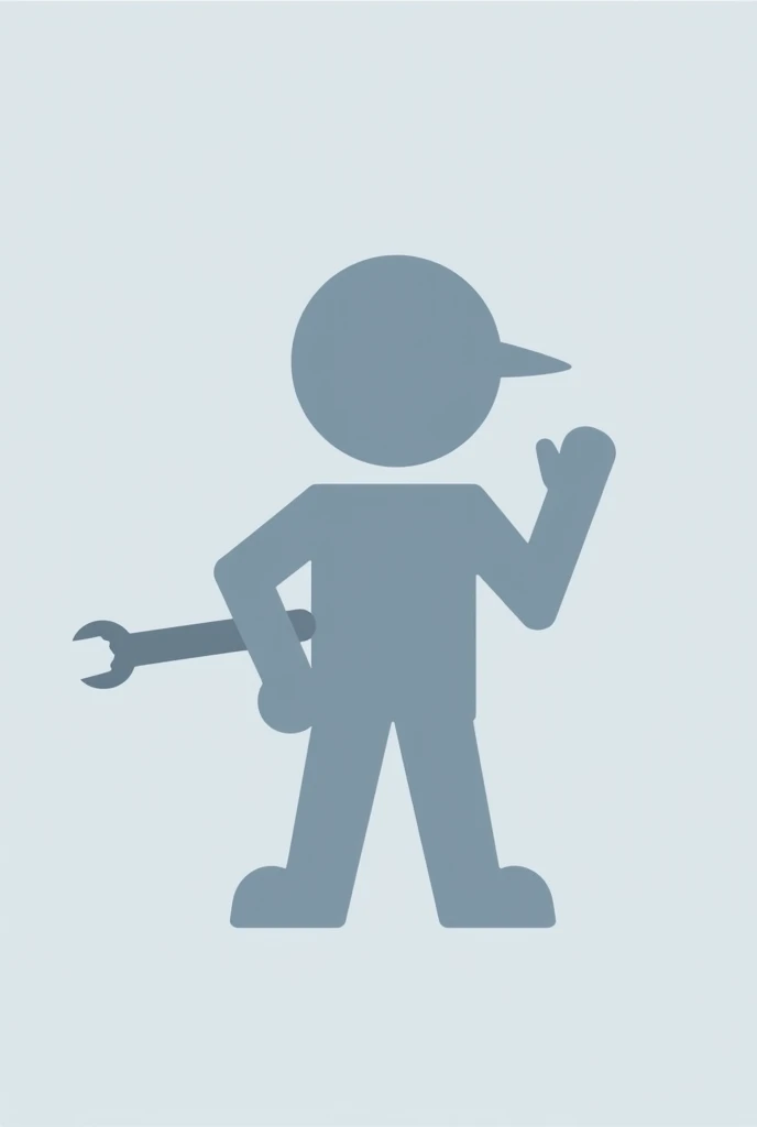 Create a very very simple image of an administrator symbol holding some tool in hand 