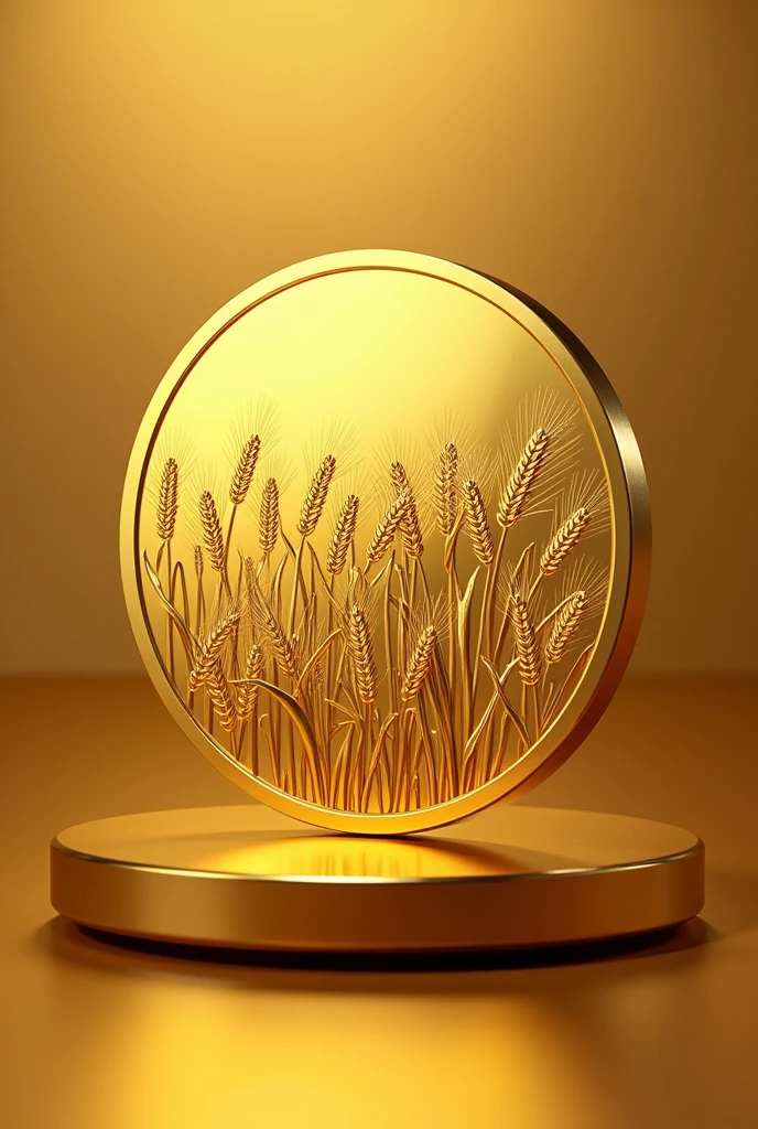 GOLD COIN with cornfield stamped on it,all in GOLD,marginless coin