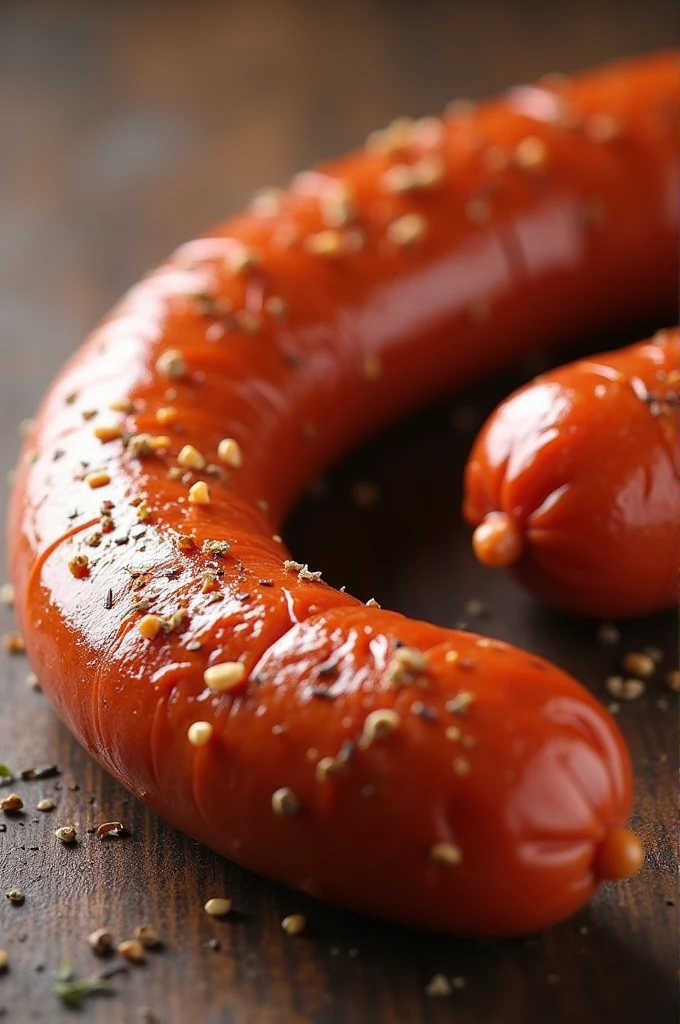 The image of a sausage in realistic 