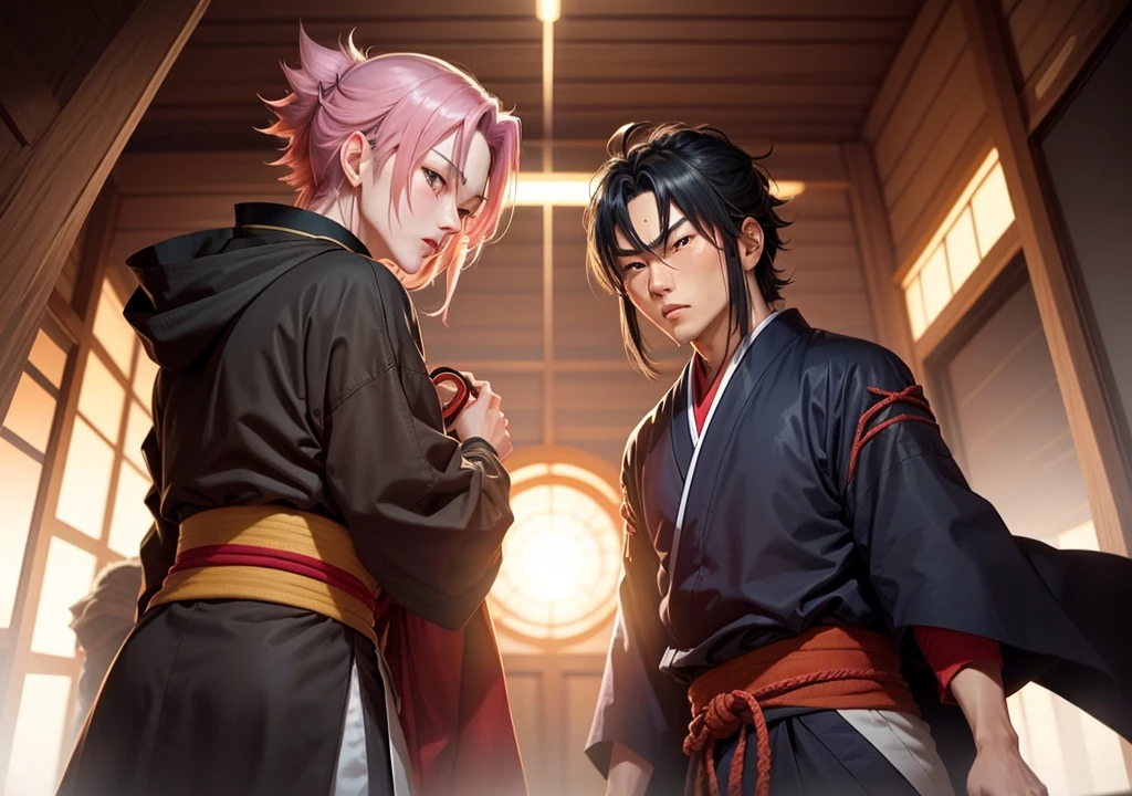 Generate an image of Satoro Gojo and Kakash Hatake together