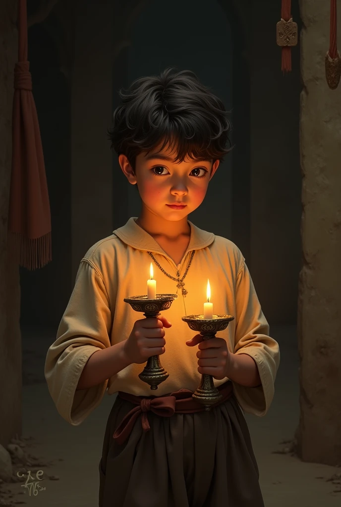 A boy holding candlesticks forex