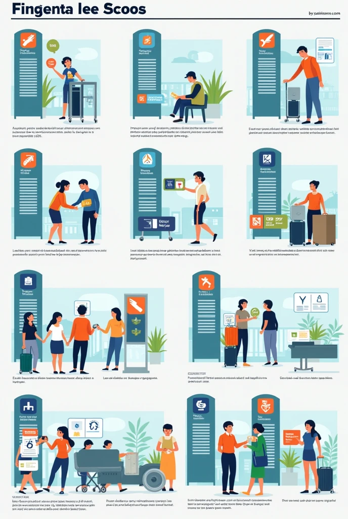 Create signs in Spanish, to provide information on the areas of an airport