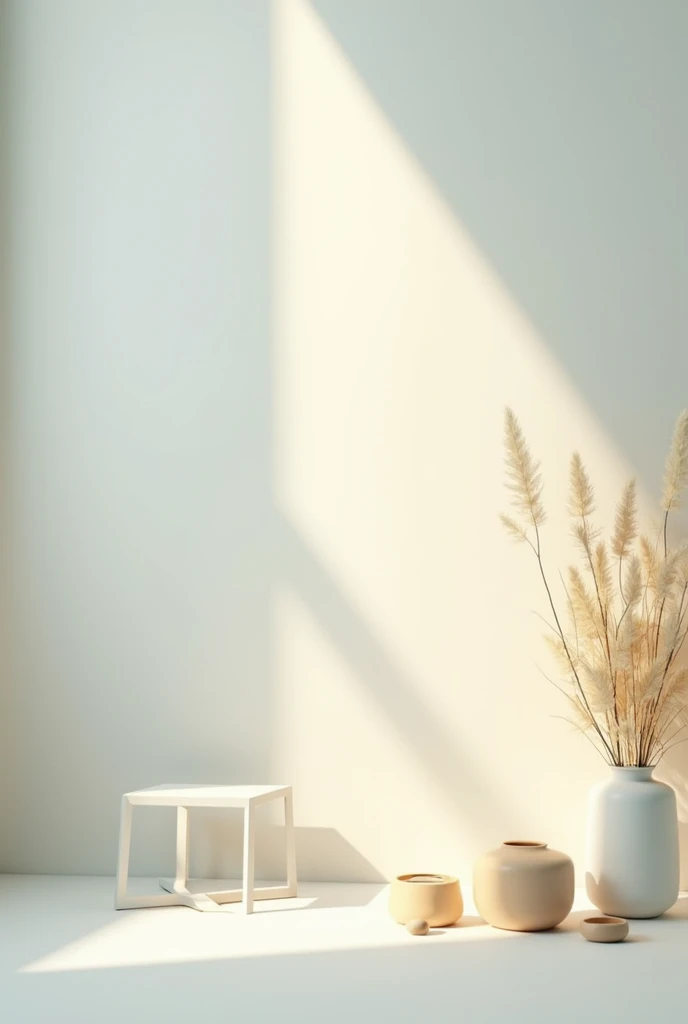 A gradient background with minimal room decor
