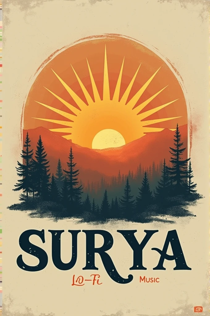 Create a logo name is Surya Lo-fi music 