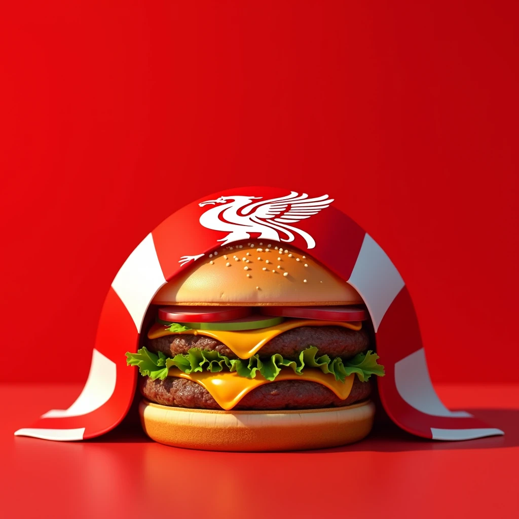 Hamburger with Liverpool flag