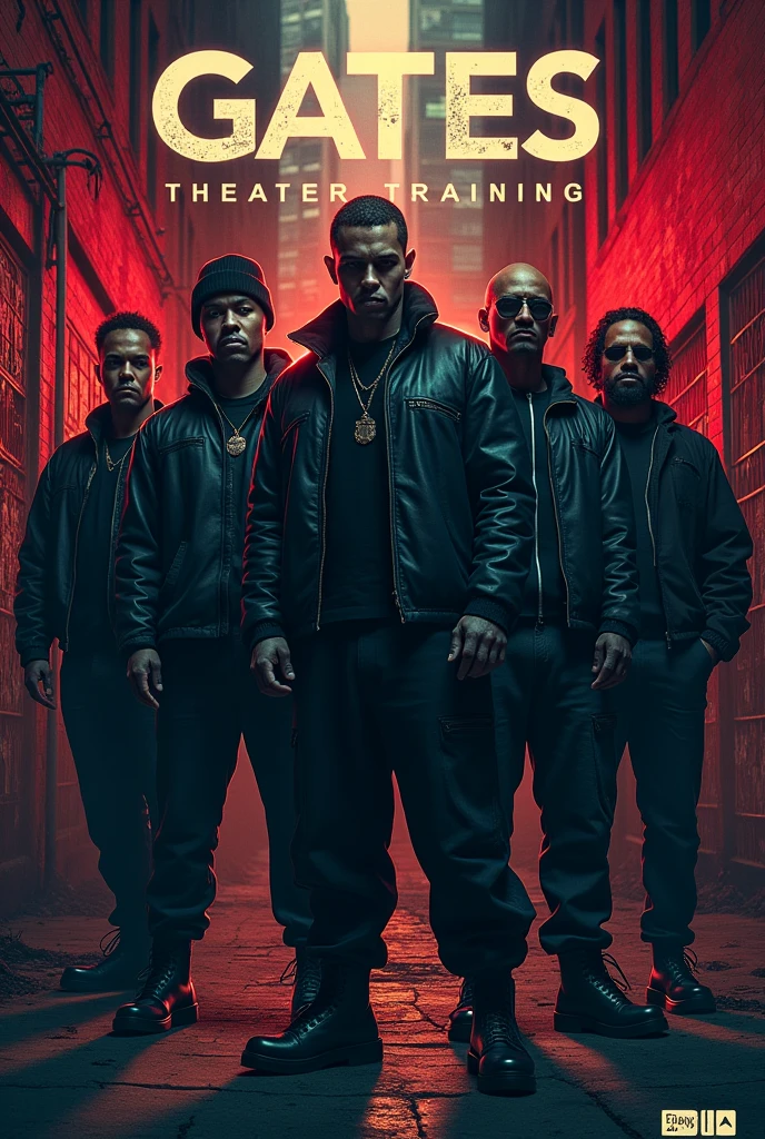 Poster themed with a group of street gangsters written "GATES THEATER TRAINING 2024"  