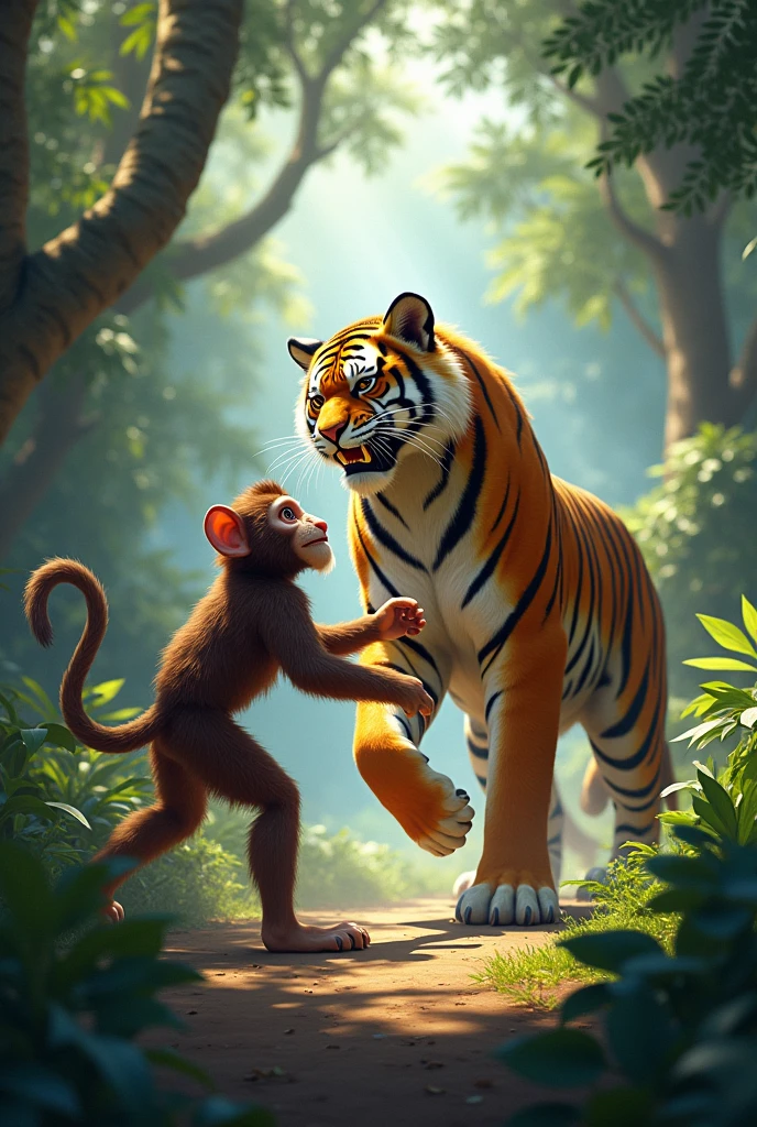 Monkey and tiger