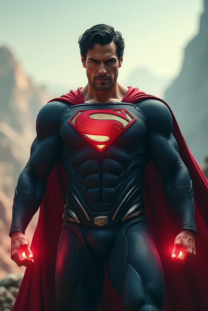 Click bait YouTube thumbnail, horizontal, includes superman, having multiples scars, helping mankind