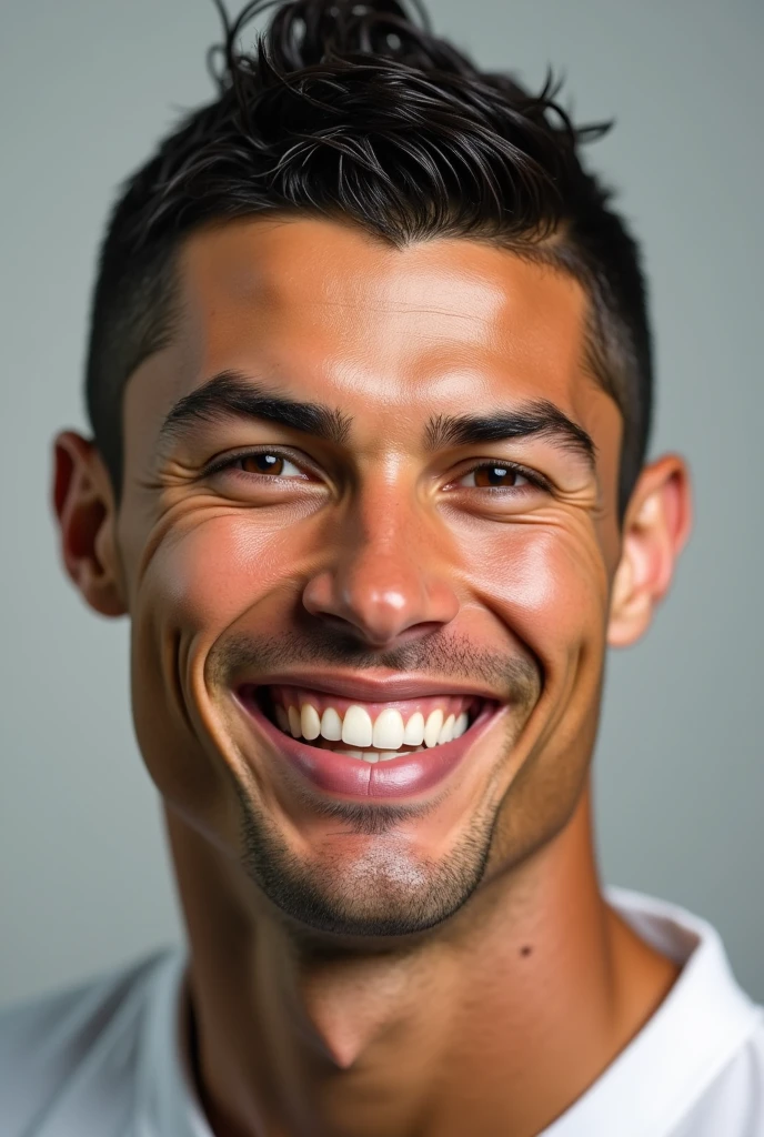 Cristiano Ronaldo's real face, real face high quality picture, happy face 