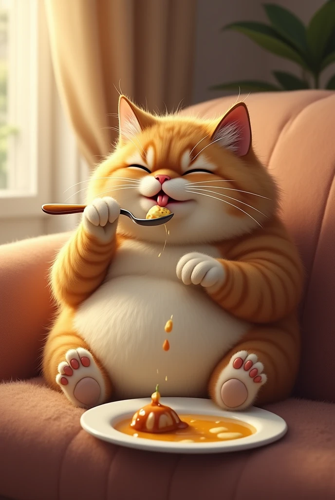 Fat cat、Eat with a spoon