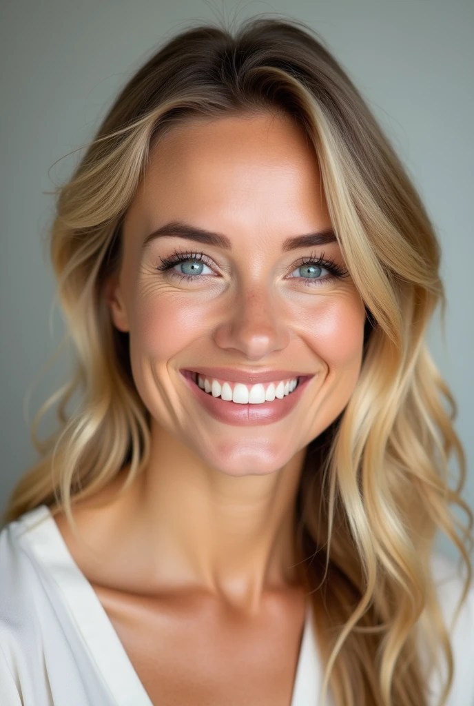 Smiling white blond 30-year-old women model