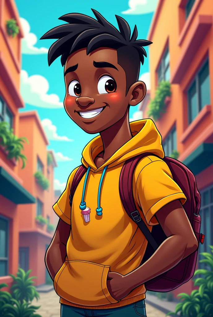 A black male character in catoon format 