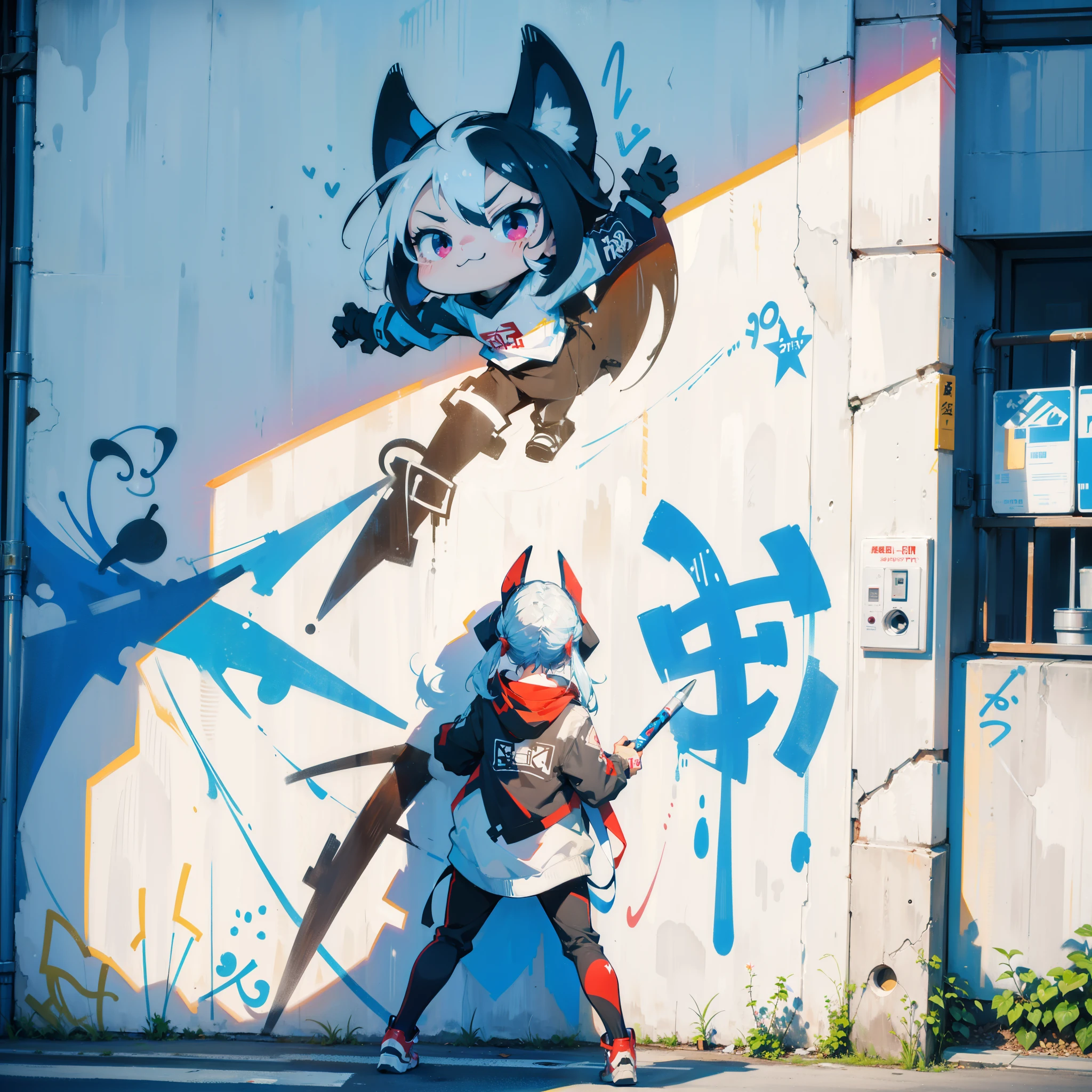 Graffiti on the wall、"STEPN"Character