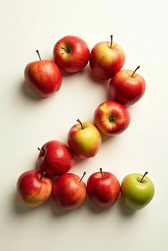I would like apples forming the number 2