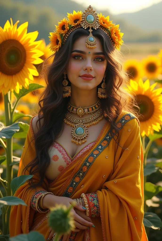 Beautiful Shri Radha in sunflower