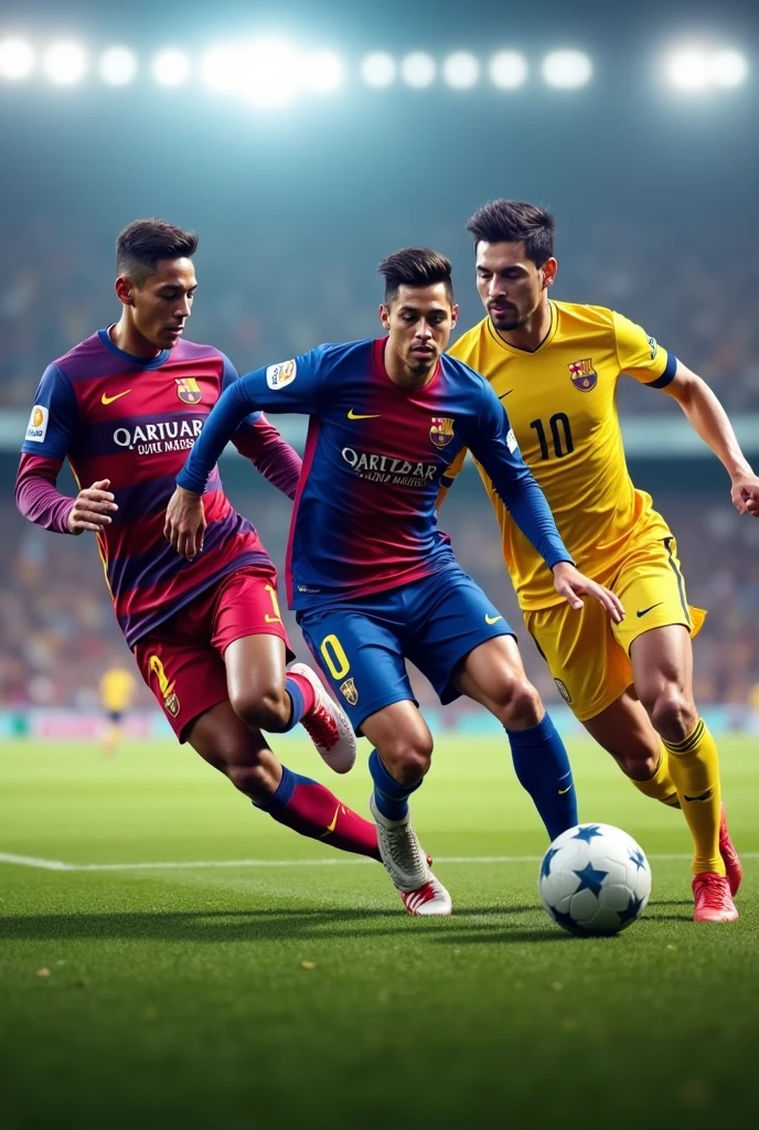 Neymar and Cristiano Ronaldo and Messi