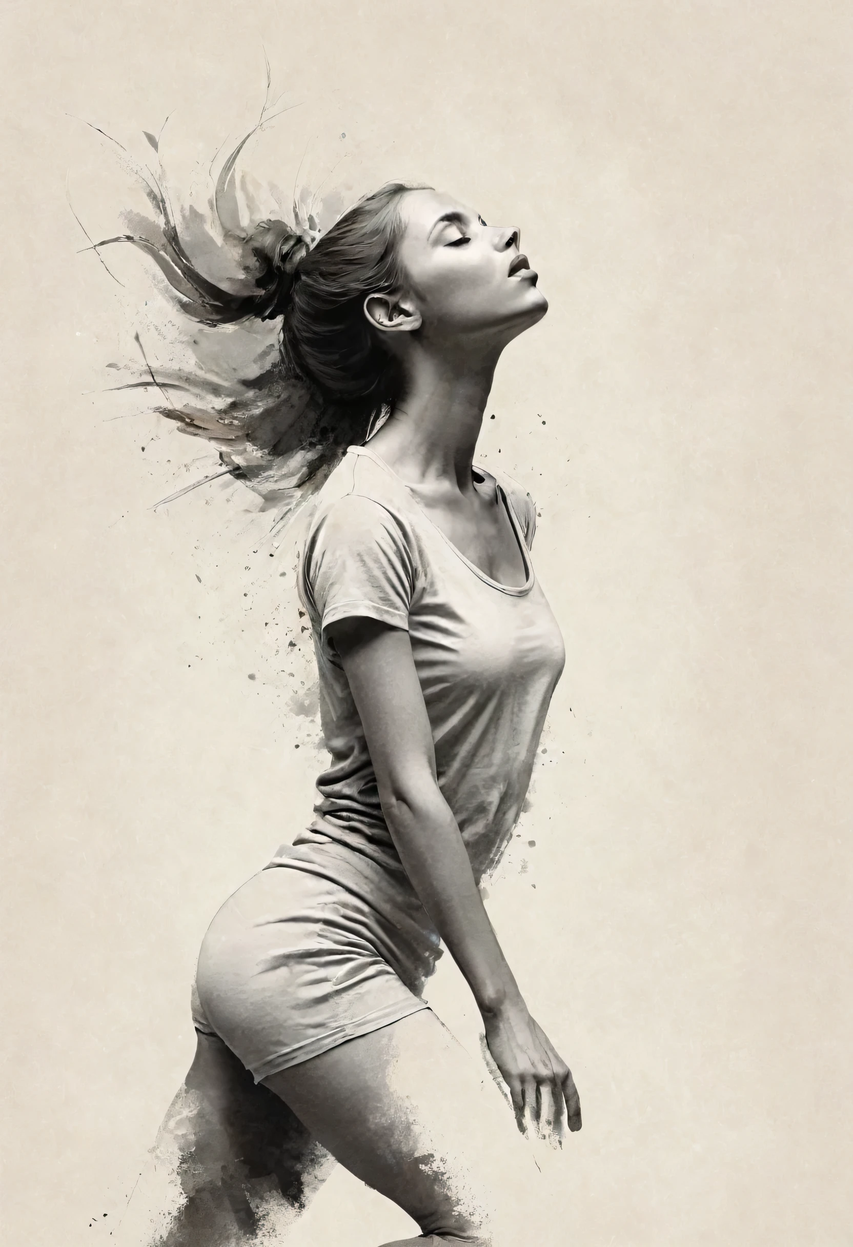 (Highest quality, High resolution, masterpiece:1.2), Very detailed, Realistic:1.37, White ink sketch, Smooth lines, Expressive facial expressions and posture, Minimalist Background, Emphasis on light and shadow and spatial perception, Plenty of negative space, Young girl.Ink portrait,Smooth flowing lines,expressive face,Delicate emotions,Ink contrast,Simple Background,Emphasis on light and shadow,amplitude,Plenty of negative space,Peaceful atmosphere,Serene atmosphere,feels like a dream,Delicate yet fascinating details,Calm colors,Calm and introspective,Graceful posture,Gentle Movement,kind and innocent,A whisper of elegance,Quiet elegance,Shining Sparkle,Sublime Beauty,Vector illustration,Black and White,Natural and organic,Nurturing and calming,Sublime simplicity,Mysterious charm.The background is pitch black