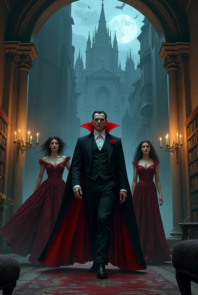 Count Dracula and his brides, Old dark castle, Victorian era