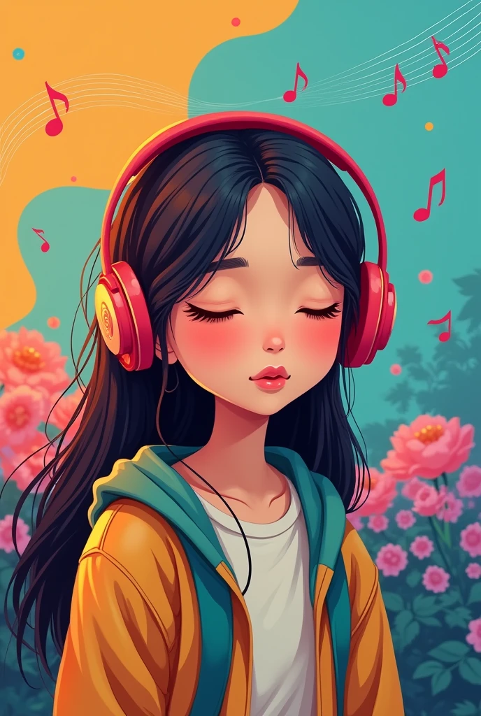 Beautiful teenager listening to music in carrtonish