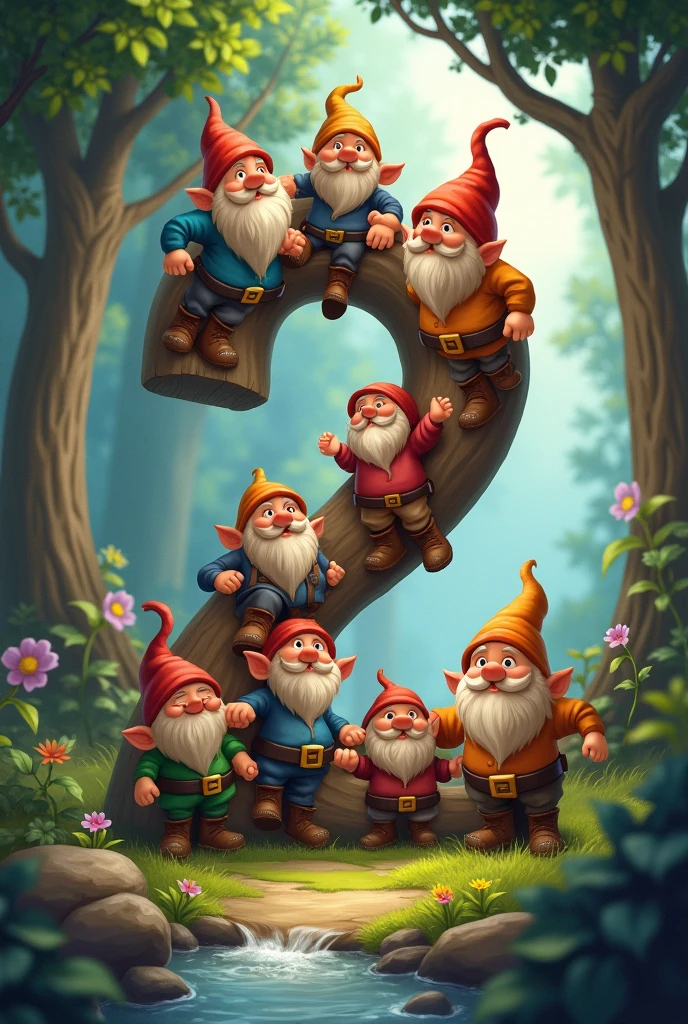 I would like 7 dwarves forming the number 2