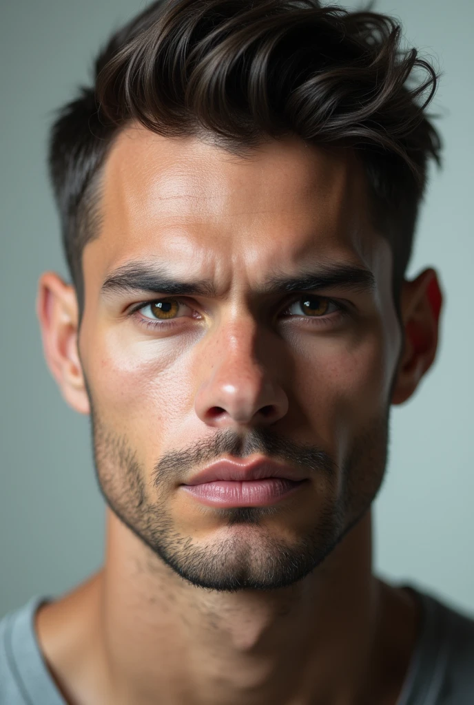 Man with symmetrical face