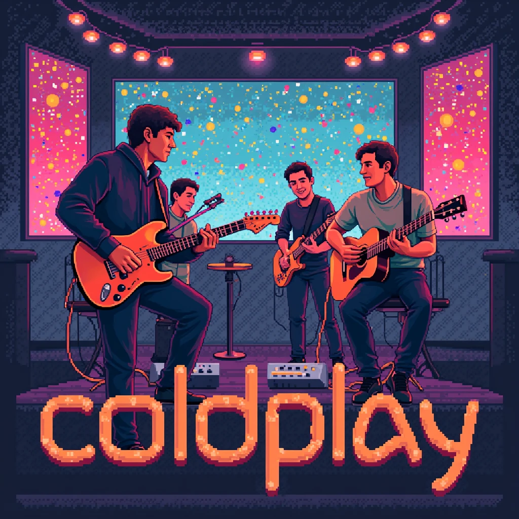 Coldplay 、band、ロックband、Group of 4、xana、Event、AI Art、Metaverse、cool、Nft 、music、trend