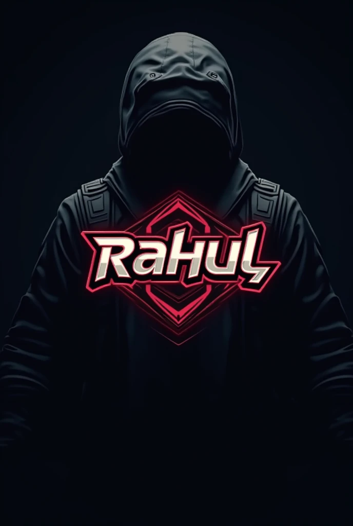 RAHUL Name unique logo for side PUBG Gamer Black
