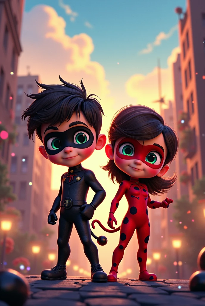 and Cat Noir's birthday theme, For a boy named Juan Pablo, his 6th birthday will be celebrated on September 8, 2024 at 4 pm at his residence. I want you to make me the invitation card.