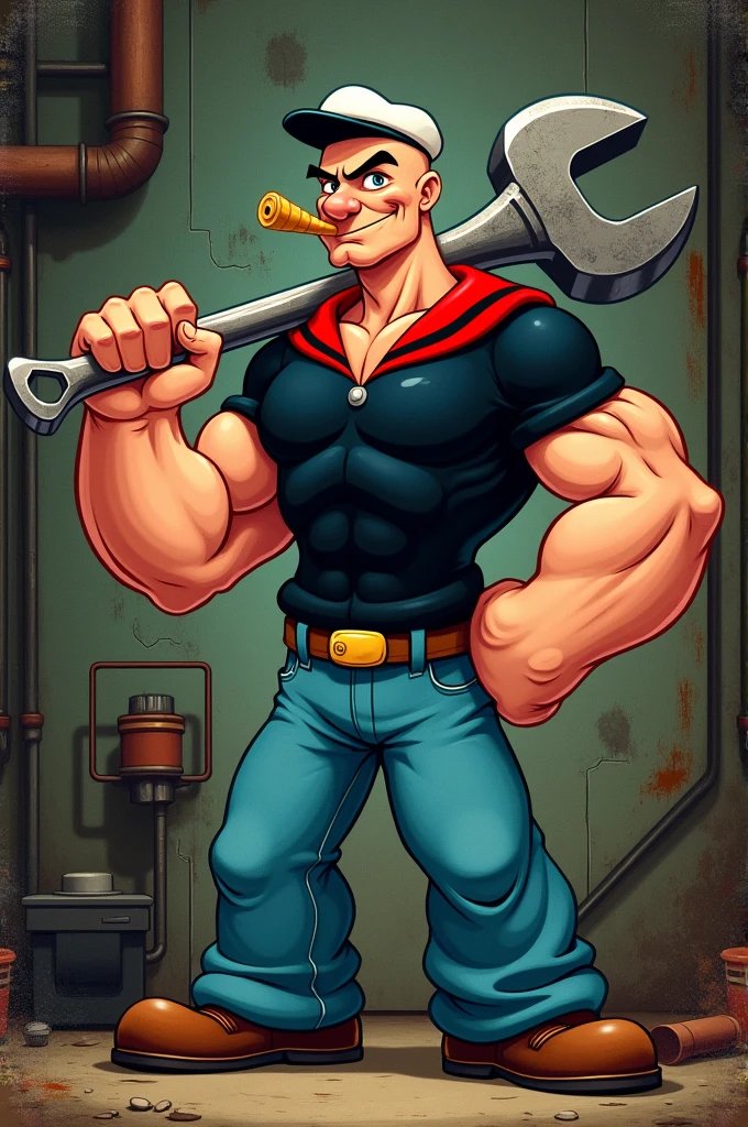 Popeye holding wrench 