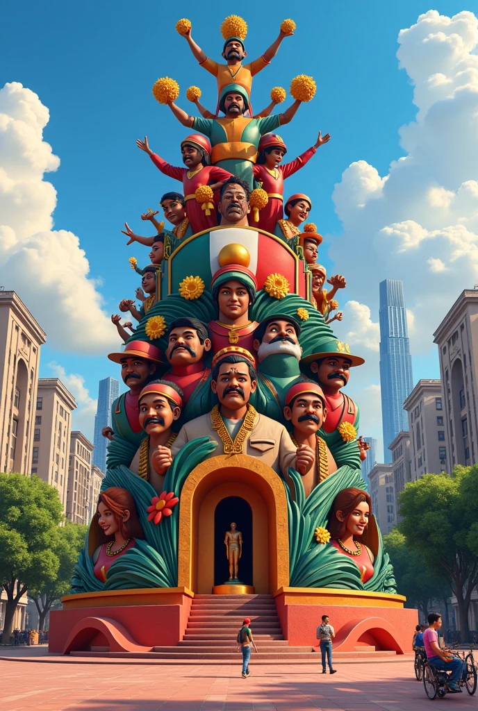 Create the monument to the Mexican revolution CDMX Disney Pixar style