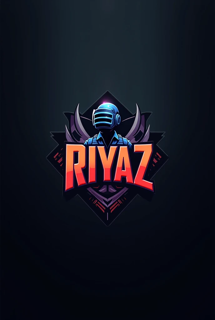 Riyaz name unique logo for side pubg gamer black 