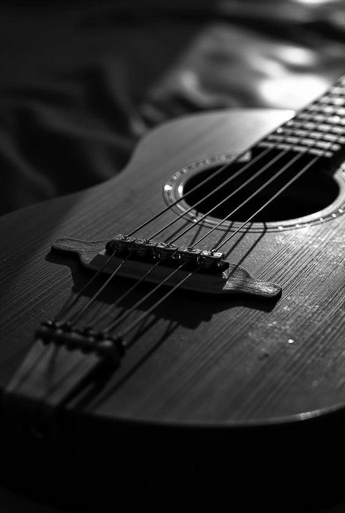 Black and white notes and guitar