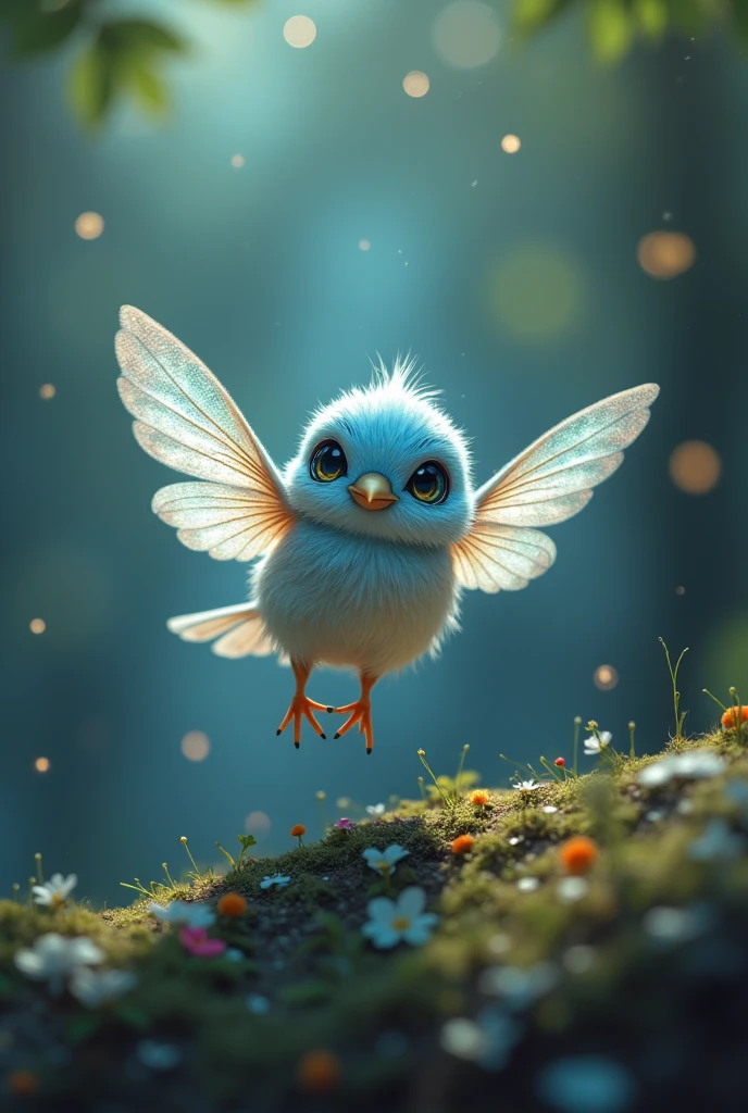 Bella** - A tiny, shimmering bird with a magical song, who has lost her way home and is seeking assistance to return to her nest, flying