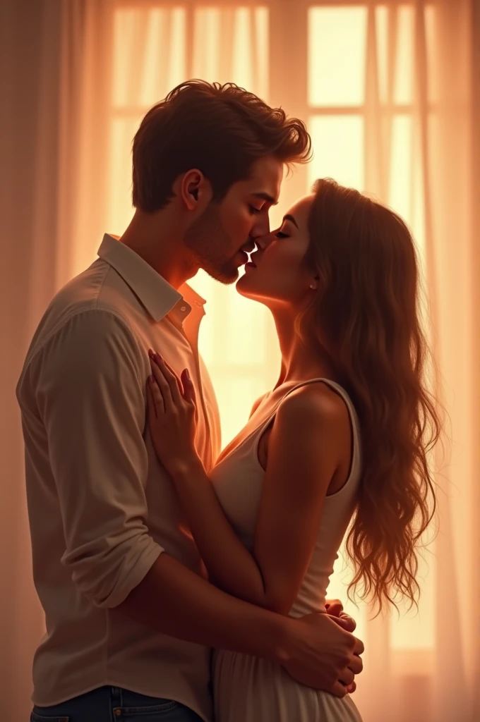 Girlfriend and boyfriend kissing