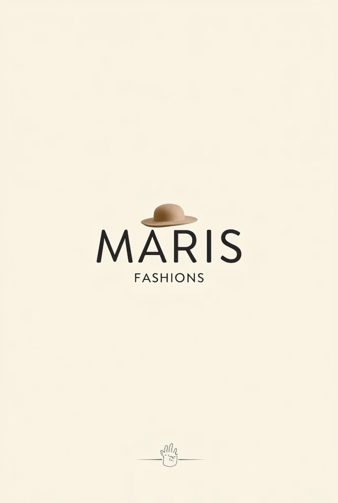 Create a logo with the name "Maris Fashions" that it refers to clothing, fashion, etc. Let it be elegant and sober, with cream and black colors a small feminine hat