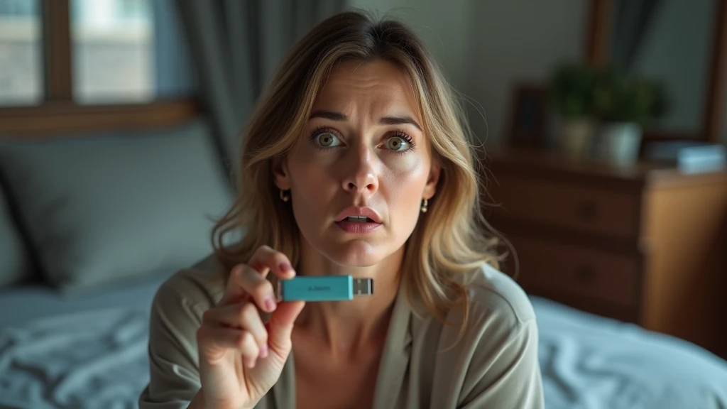 An ultra-realistic portrait of a woman in her 40s, with light brown hair and expressive eyes that reflect surprise and tension. Her face shows signs of concern and discovery. She is wearing a neutral-colored blouse. The portrait should be from the waist up.
The woman is in a bedroom, holding a USB stick in her hand. The environment should include elements such as a bed and an open drawer, but should be blurred so as not to distract from the main subject.
The lighting should be soft and natural, with morning light coming from a window, creating subtle shadows that accentuate the woman's expression of surprise. The light should highlight the eyes and the texture of the skin, emphasizing the seriousness of the situation.
The image should convey a sense of discovery and tension, with a touch of urgency. Suggest a neutral color palette, such as grays and browns, that complements the atmosphere of the morning.
The photo should be of high quality, with 8k rendering and extreme detail, capturing the emotional essence of the moment.