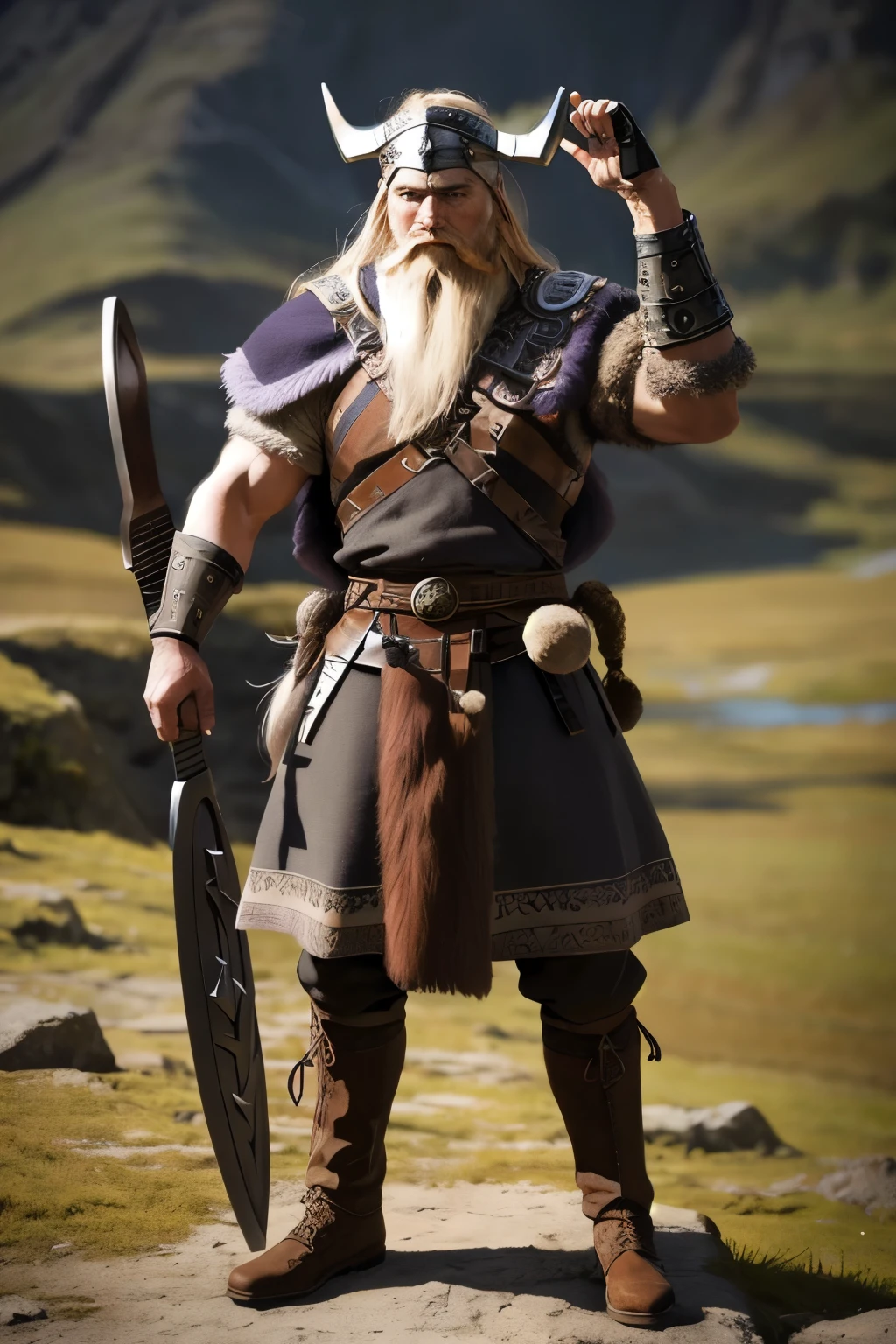 photo of viking warrior with long beard