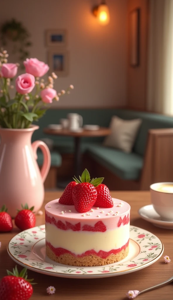 pretty cafe, Strawberry Rare Cheese Cake,