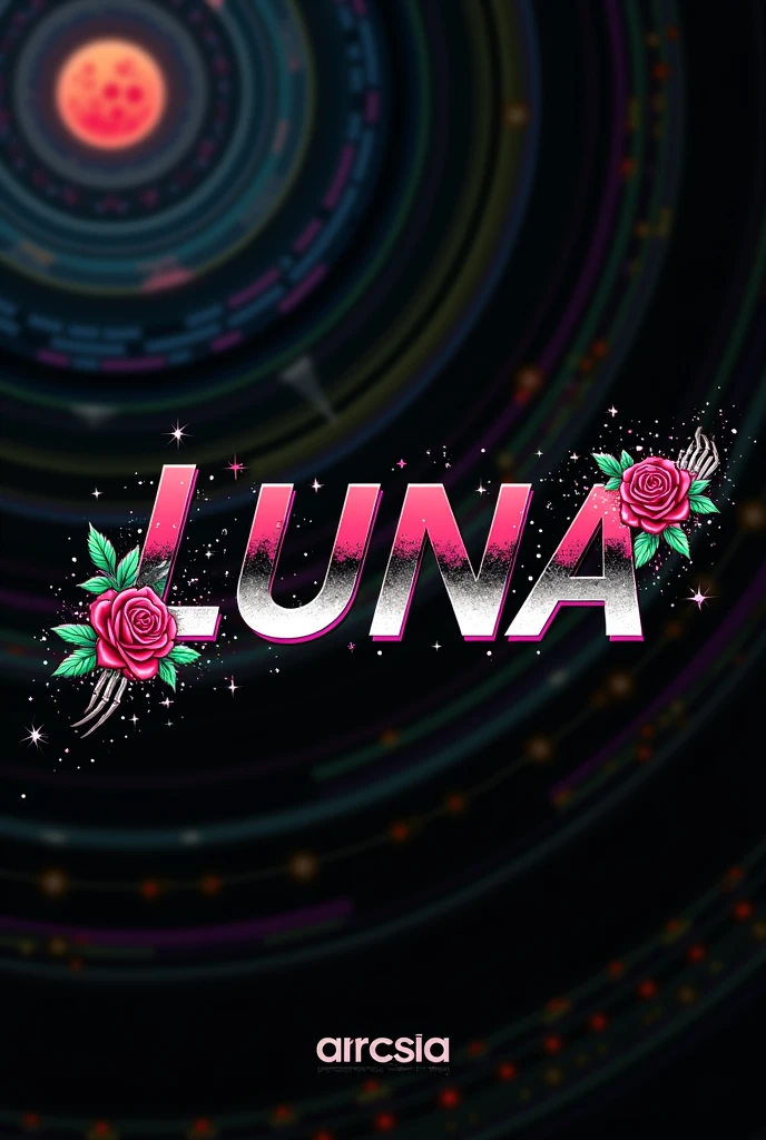 High resolution, logo spelling swiftly “Luna” cool, Jdm theme, anime theme, Cyberpunk vibe name spelling, brand logo, logo for tshirt, brand logo “LUNA”, neon vibes, acid trip vibes, acid trip, shooting stars, acid trip inside “LUNA”, acid trip, hallucinations inside “LUNA”, Waves of hallucinations, purple, techno hallucinations inside “LUNA”, Acid trip hallucinations inside “LUNA” , Waves of hallucinations inside “LUNA, splash, black roses with green leaves, blood moon, horror, graveyard, skeleton hand with rose, 